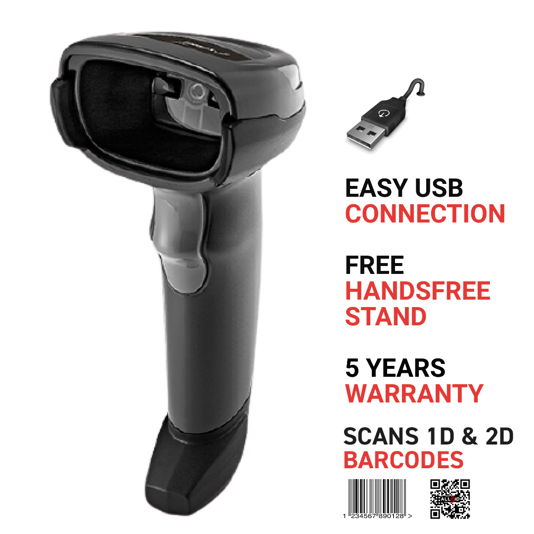 Zebra DS2208 2D Barcode Scanner Stand All ID Asia Barcode sg