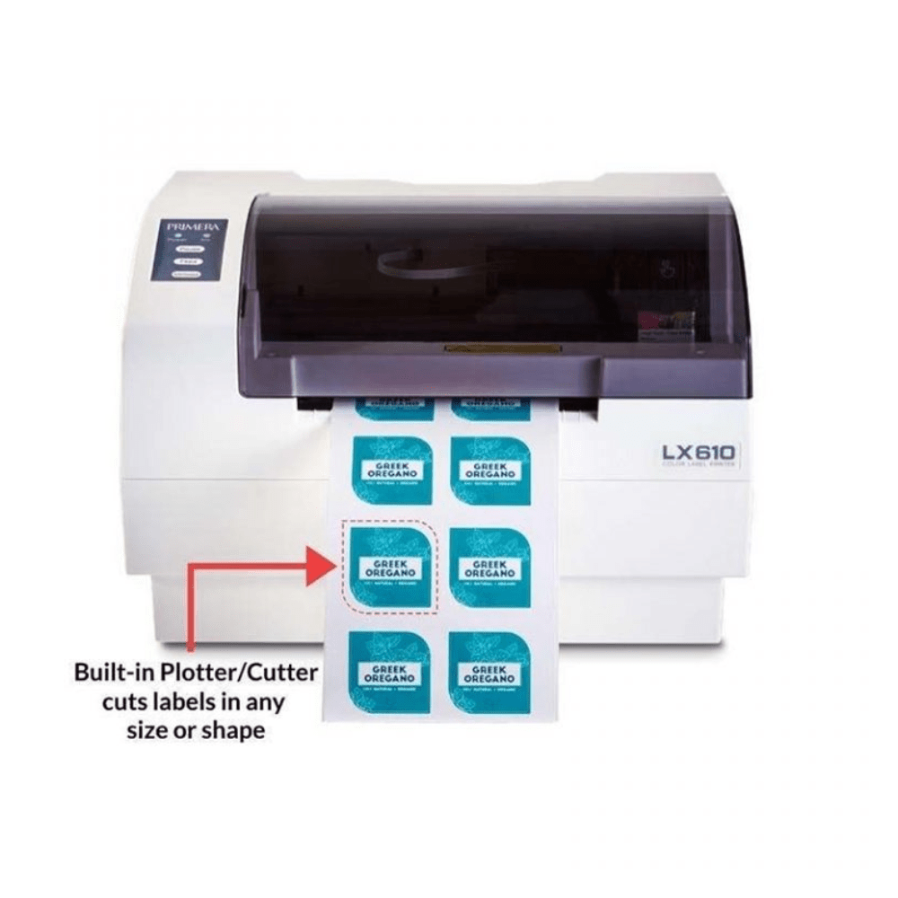 Primera LX610 color label printer with integrated plotter cutter