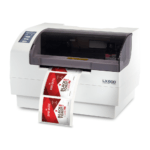 Primera lx610 label printer capable of producing custom-shaped labels with built-in cutter.