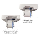 Primera lx610 label printer equipped with contour cutting feature for intricate label designs
