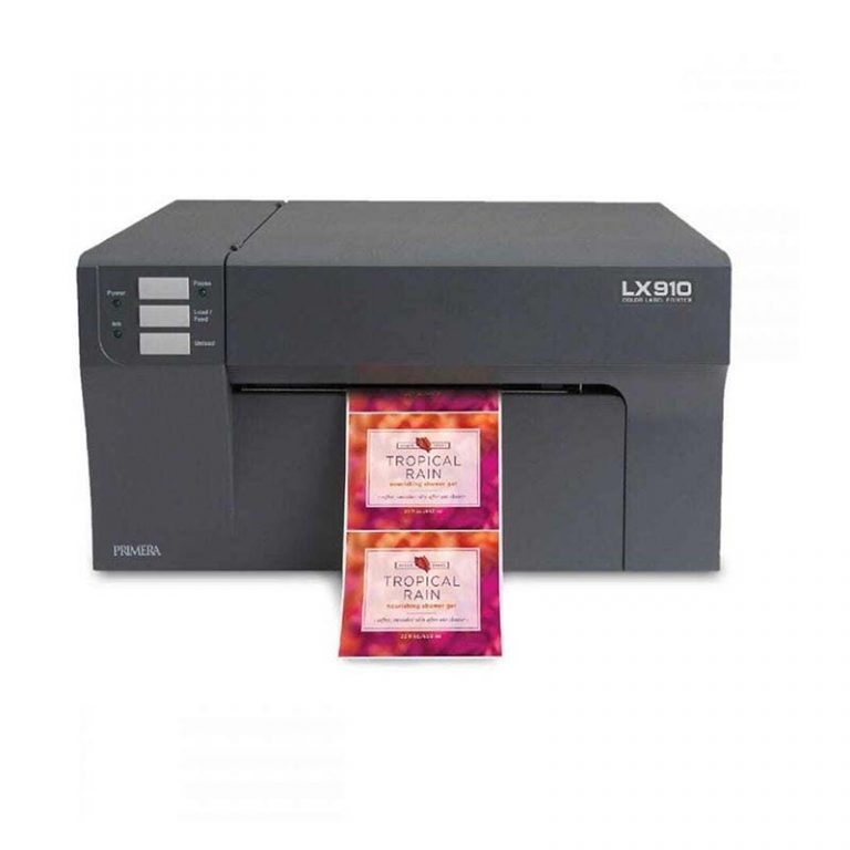 Primera LX910 color label printer using dye and pigment inkjet technology