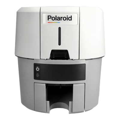 Polaroid p200 card printer printing ymckt full-color id and membership cards with warranty support