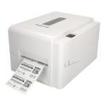 Polaroid p422t barcode label printer actively printing high-quality labels.