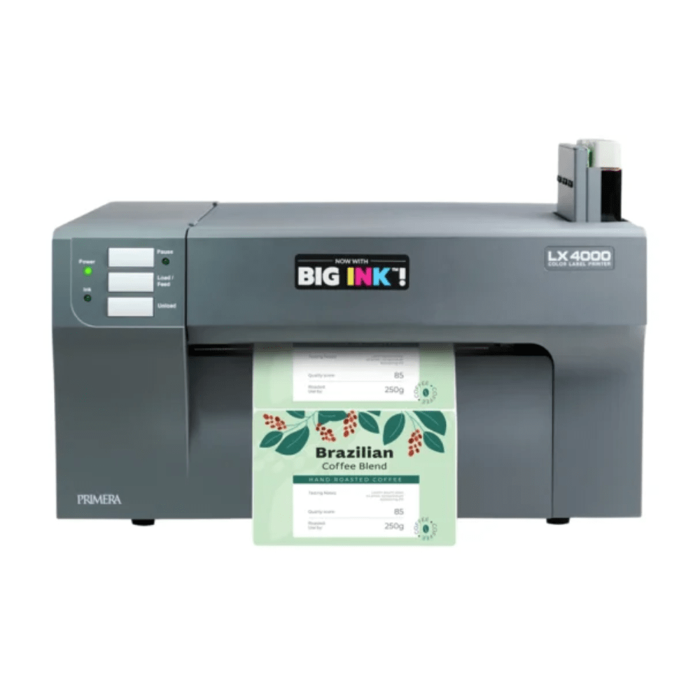 Primera LX4000 industrial color label printer suitable for health, beauty, food, and beverage industries.