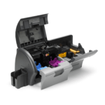 Zebra zxp series 7 single-sided ribbon and supplies for full-color id card printing.