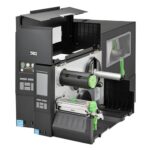 Tsc mb241t industrial printer with bifold media door for space-saving design.