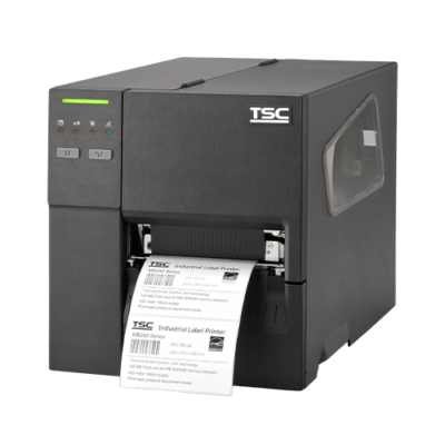 Tsc mb241t industrial thermal transfer label printer with 4‑inch print width and metal frame.