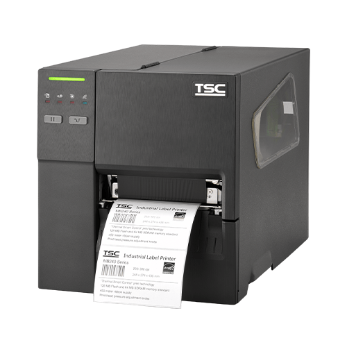 TSC MB241T industrial thermal transfer label printer with 4‑inch print width and metal frame.