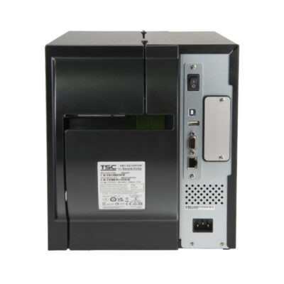 Compact tsc mb340t industrial printer with wi‑fi ready slot and usb/ethernet ports.