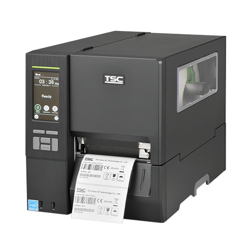 TSC MH241T rugged industrial barcode printer with metal frame for factory environments.