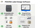 Pesona label software custom size editor interface