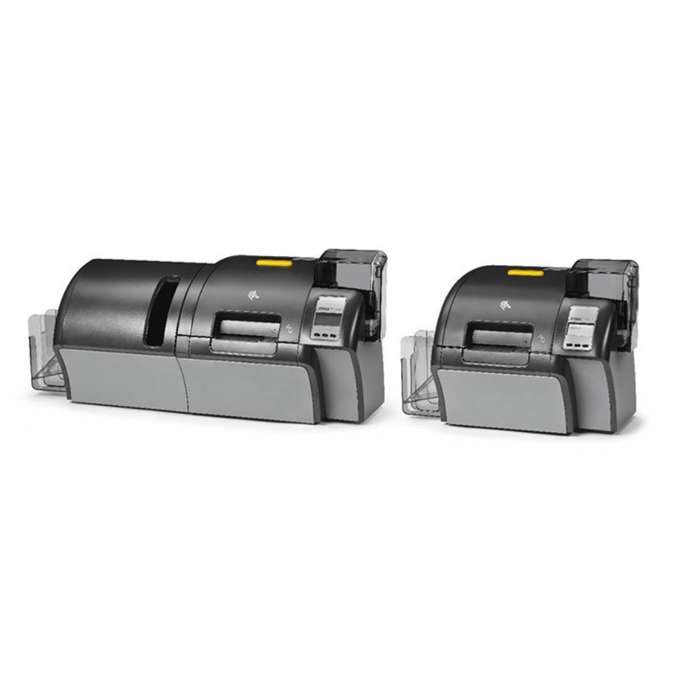 Zebra ZXP9 card printer with USB, Ethernet, and optional Wi‑Fi connectivity.